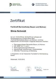 Zertifikat Barrierefreies Bauen